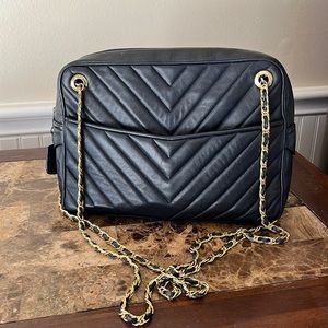 - genuine leather chevron handbag
